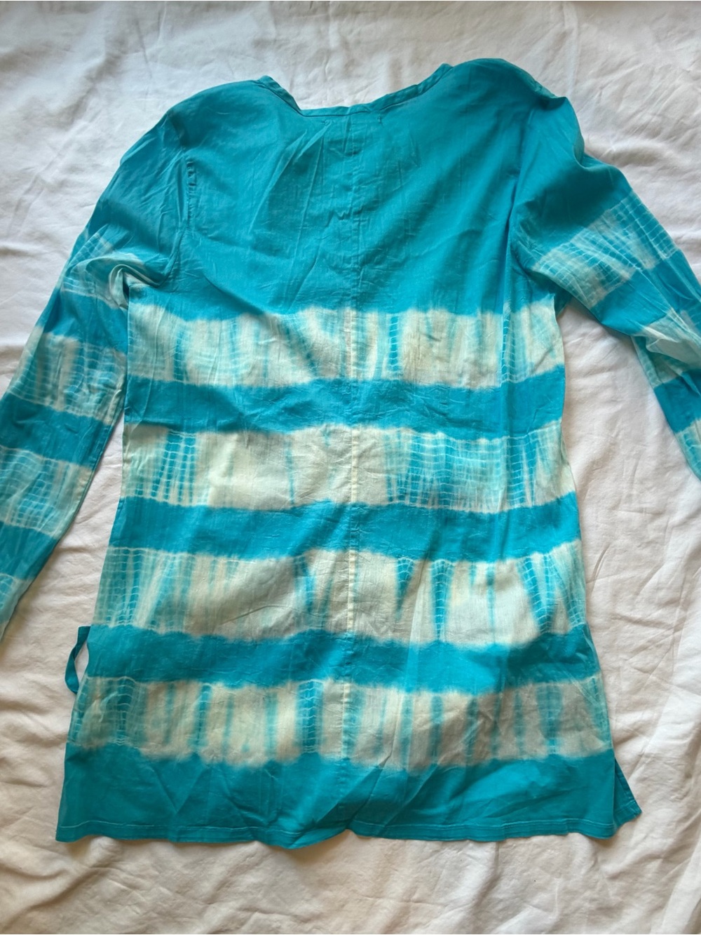 Athleta Surfer Girl Embroidered Boho Swim Coverup Dress Blue Tie Dye Size 2X - Picture 7 of 13
